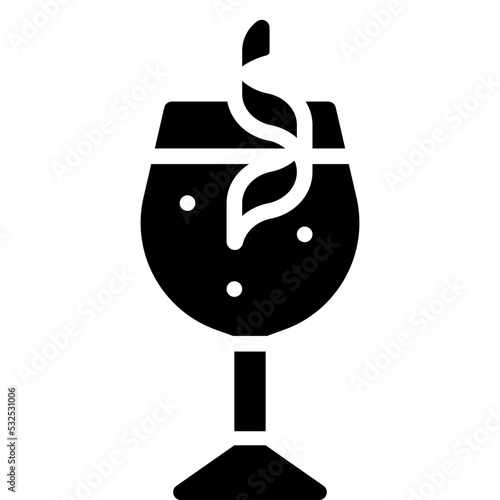 Spritzer Cocktail icon, Alcoholic mixed drink vector