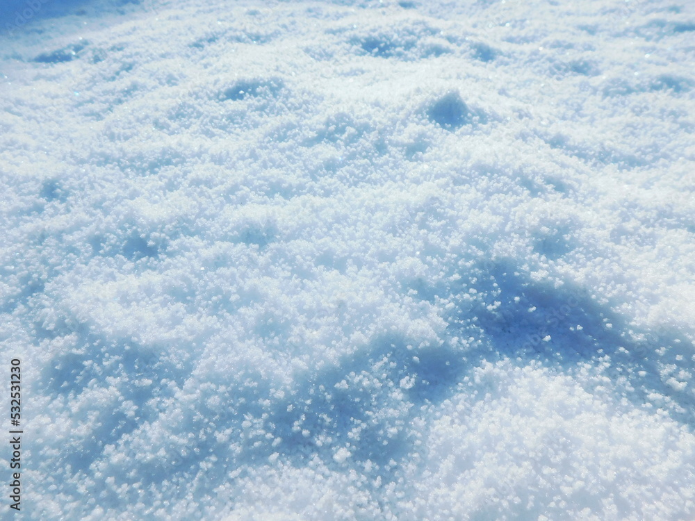 Close-up of pure white snow