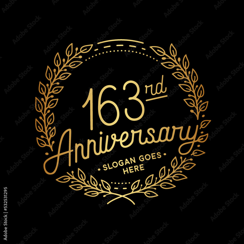Fototapeta premium 163 years anniversary celebrations design template. 163rd logo. Vector and illustrations. 