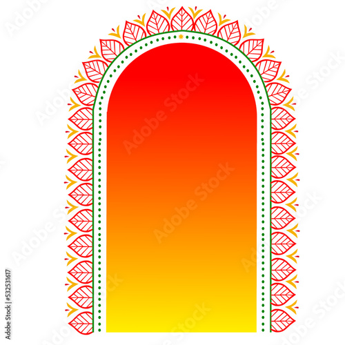 Durga puja bengali hindu festival border vector free images