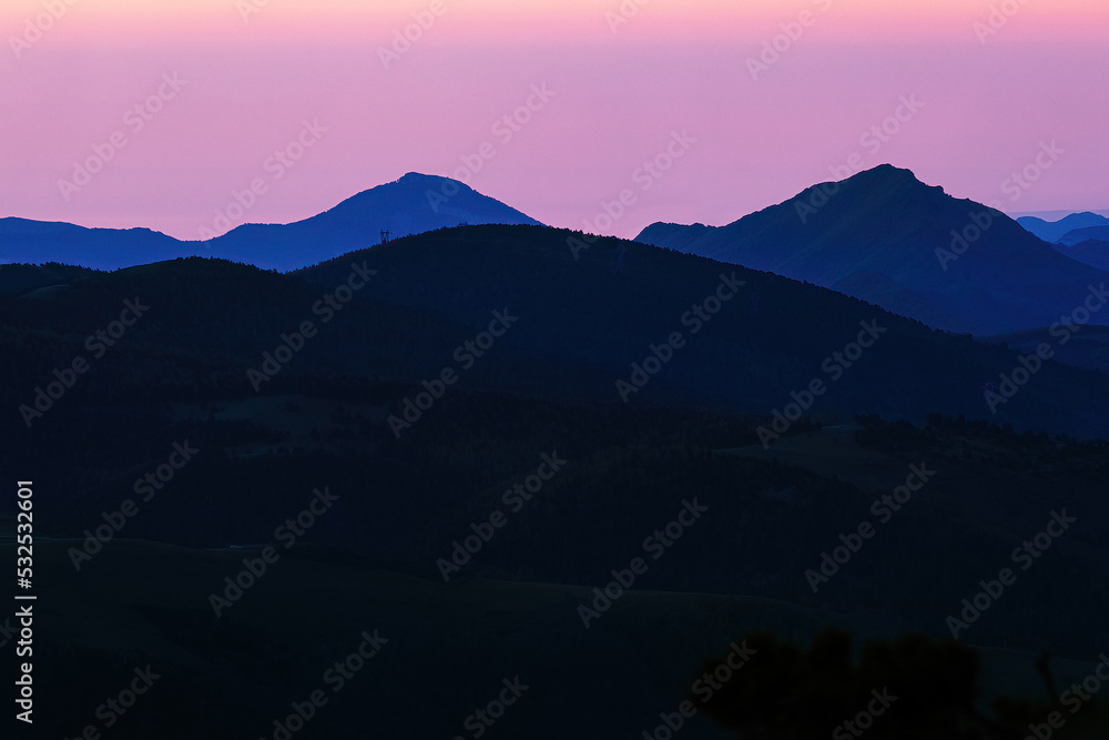 Obraz premium Sierra Nevada mountains in Andulusia during sunset