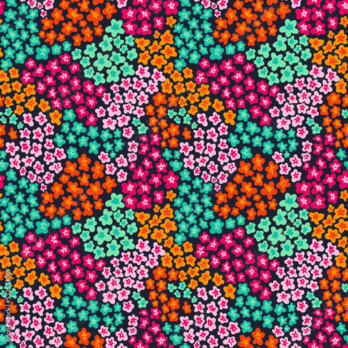 Abstract Floral Vector Colorful Seamless Pattern Retro Illustration for Textile Fabric Wrapping Paper Greeting Card