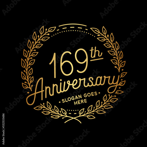 169 years anniversary celebrations design template. 169th logo. Vector and illustrations. 
