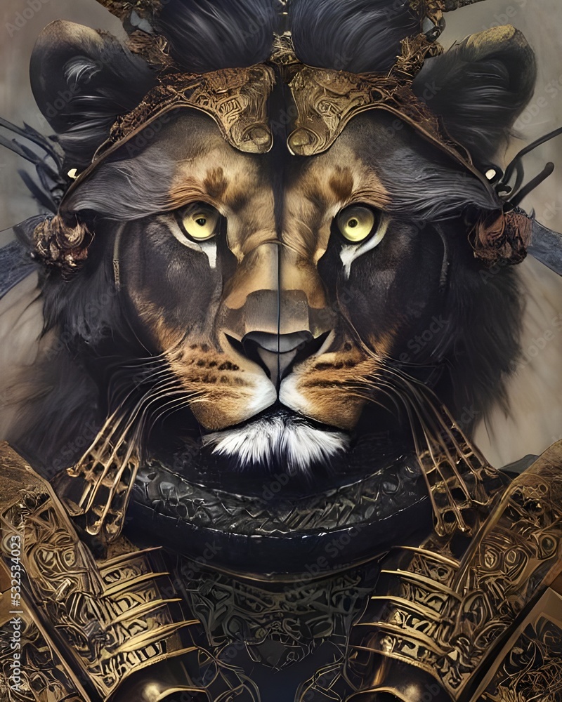 Fototapeta premium LIin with black fur, black lion