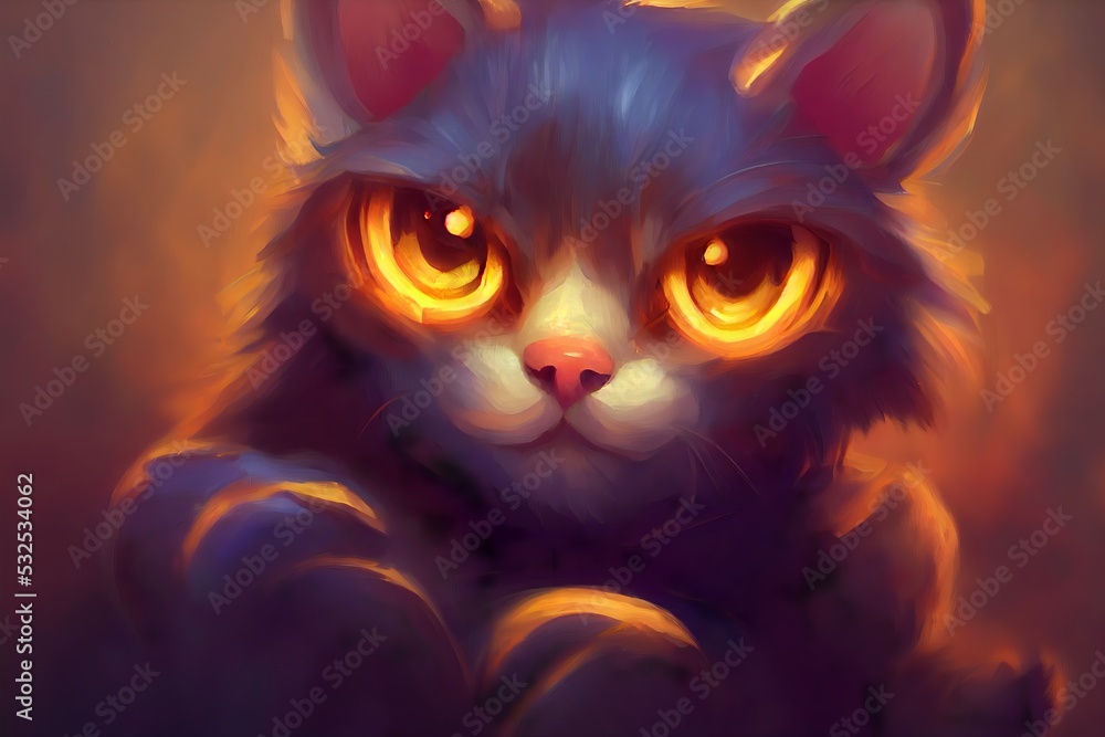 Fantasy cat painting