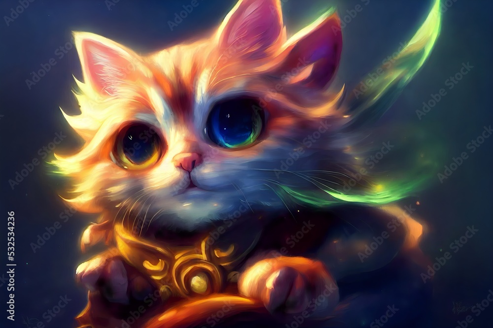 Fantasy cat painting