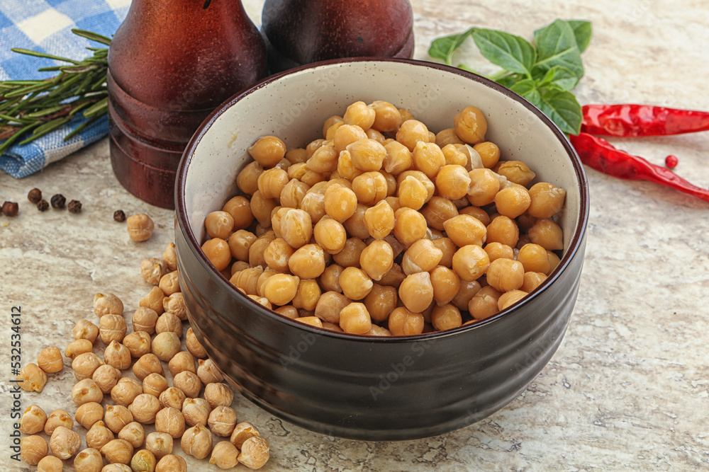 Boiled chickpea in the bowl Boiled chickpea in the bowl