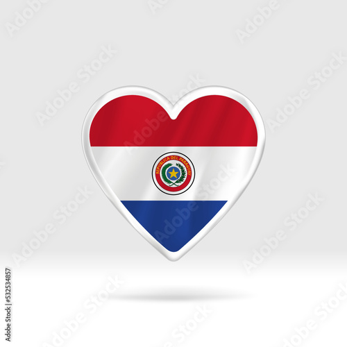 Heart from Paraguay flag. Silver button heart and flag template. Easy editing and vector in groups. National flag vector illustration on white background. Free Download Heart from Paraguay flag. Silver button heart and flag template. Easy editing and vector in groups. National flag vector illustration on white background. - GFXLoad