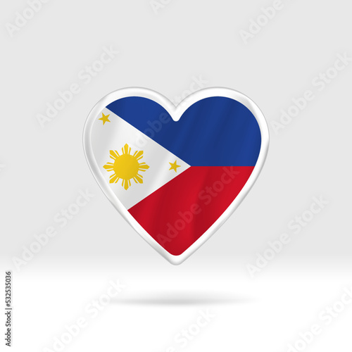 Heart from Philippines flag. Silver button heart and flag template. Easy editing and vector in groups. National flag vector illustration on white background. Free Download Heart from Philippines flag. Silver button heart and flag template. Easy editing and vector in groups. National flag vector illustration on white background. - GFXLoad