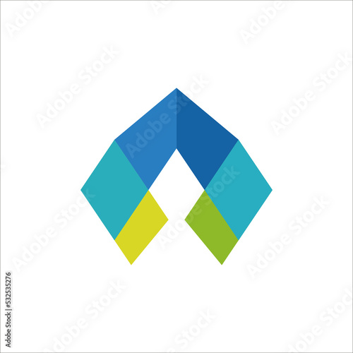 Free Download initial letter A overlap color logo design vector sign - GFXLoad