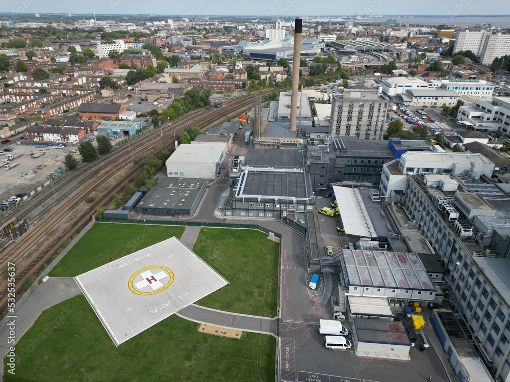 aerial view of Hull Royal infirmary, Hull University Teaching Hospitals