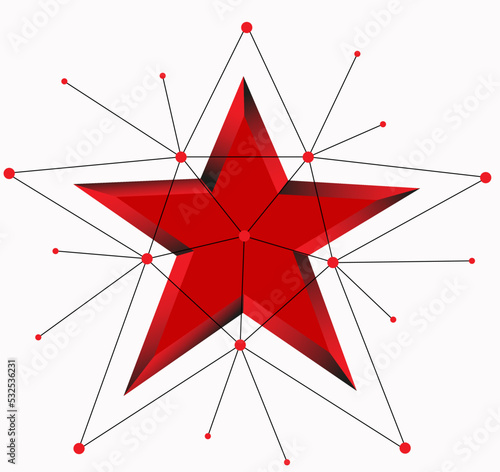 звезда в сетке 3, star, grid, 3d, facets