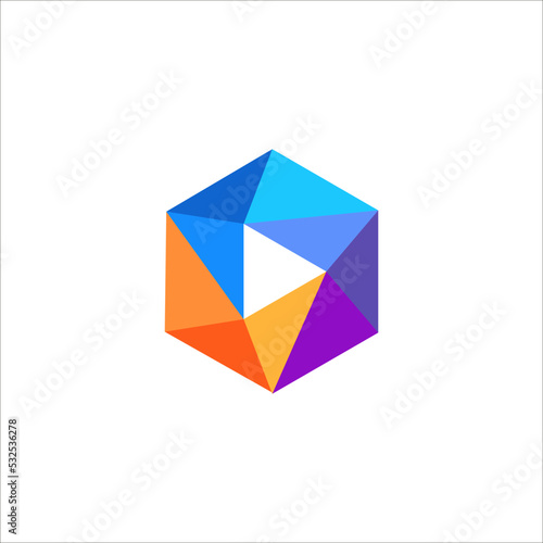 play button colorful logo