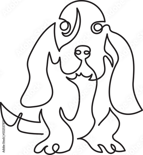 basset hound dog breeds pet minimal outline art