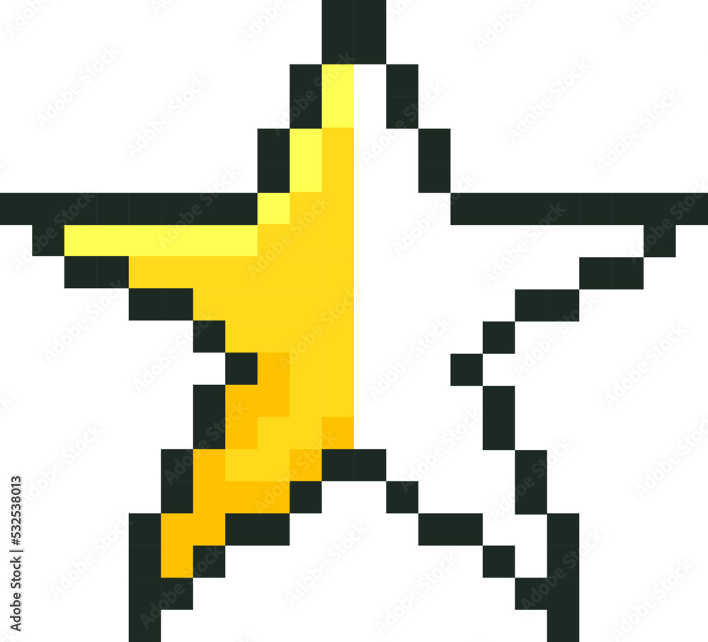 Pixel star icon. Vector illustration Pixel star icon. Vector illustration