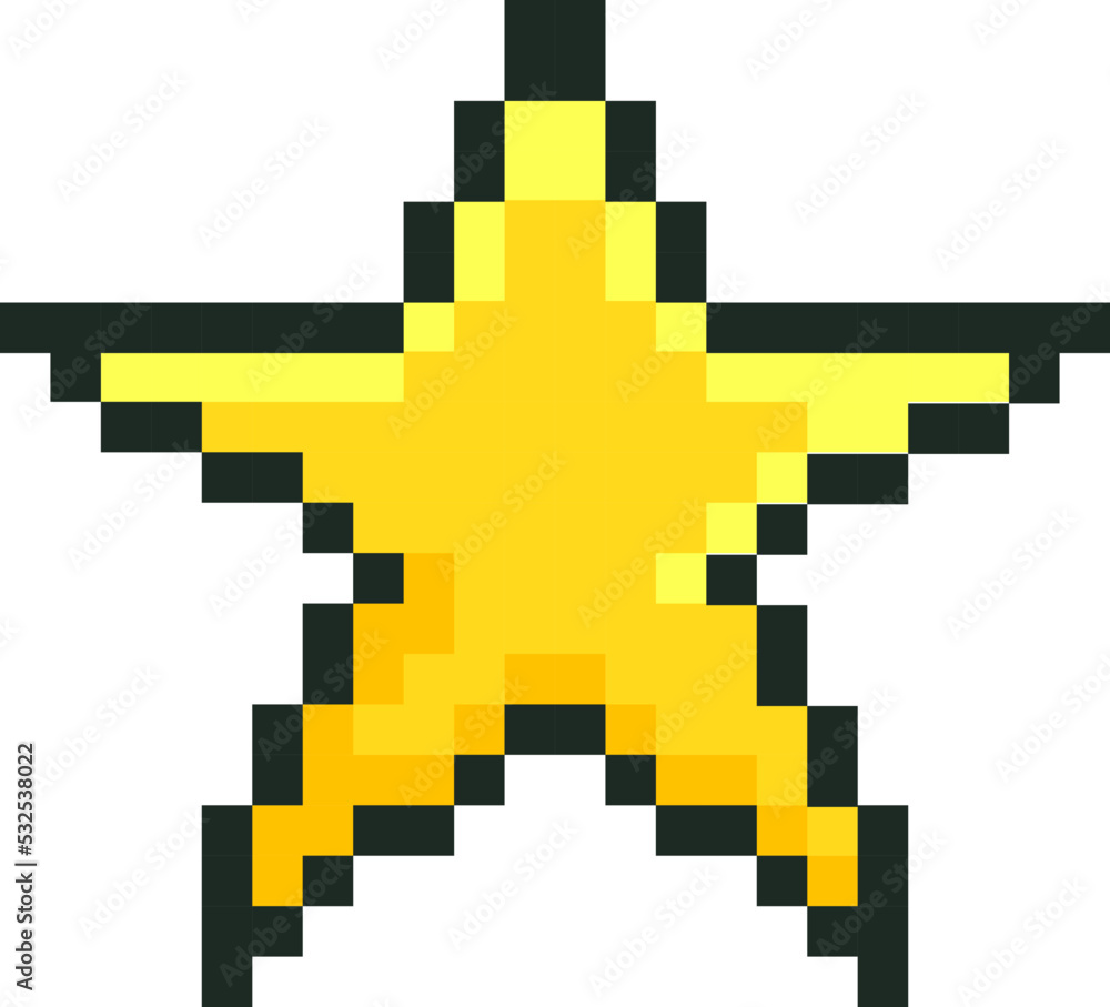 Pixel star icon. Vector illustration Pixel star icon. Vector illustration