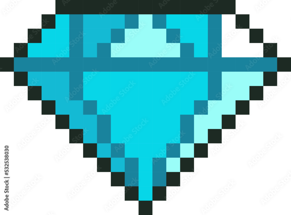 Pixel diamond icon. Vector illustration Pixel diamond icon. Vector illustration