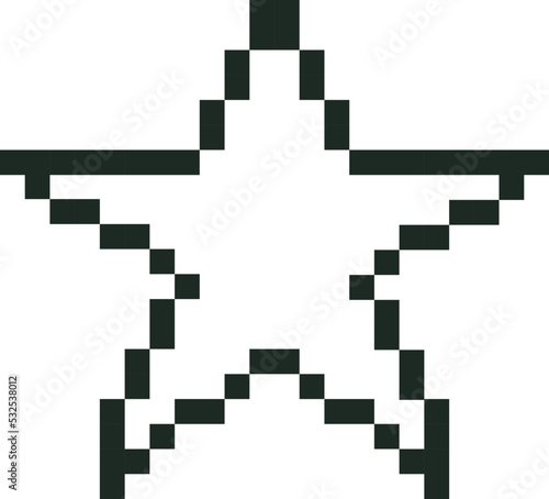 Pixel star icon. Vector illustration