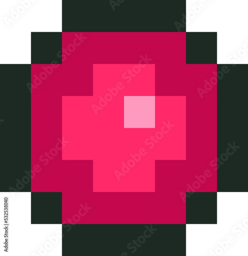 Pixel button icon. Vector illustration