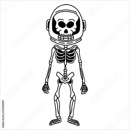 skeleton space character design ilustration