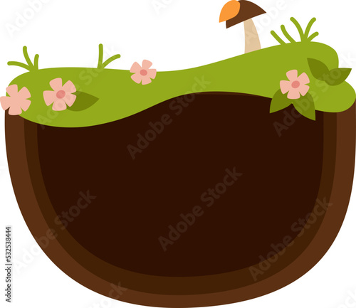 Underground burrow of a wild animal. Vector illustration