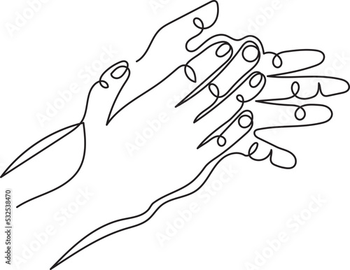 clapping hand gesture minimal outline art
