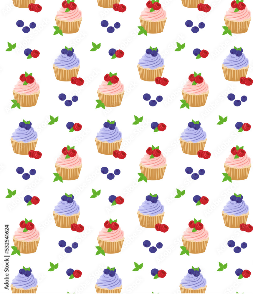 pattern with cupcakes