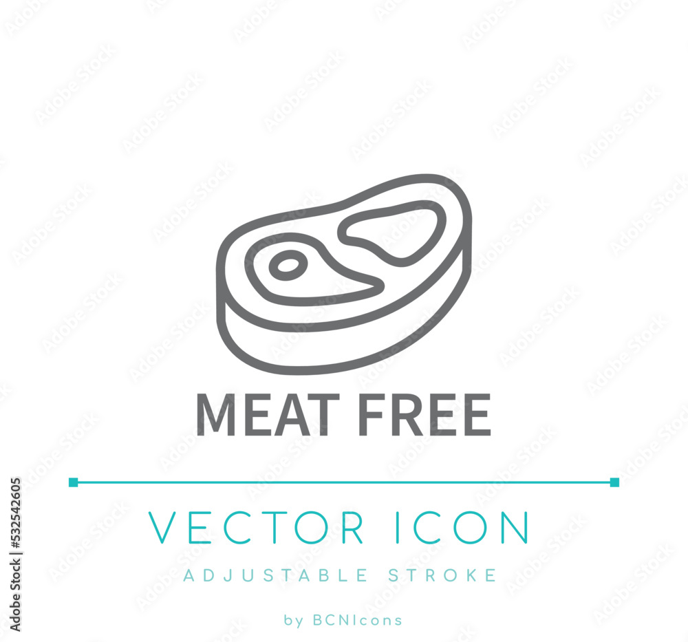 Meat Free Line Icon Meat Free Line Icon