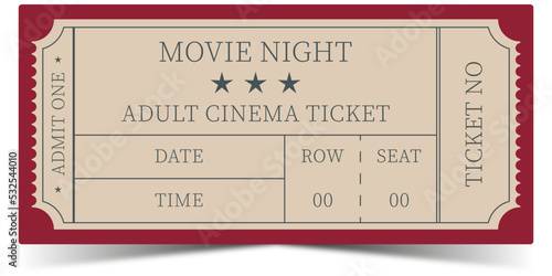 Movie night cinema ticket