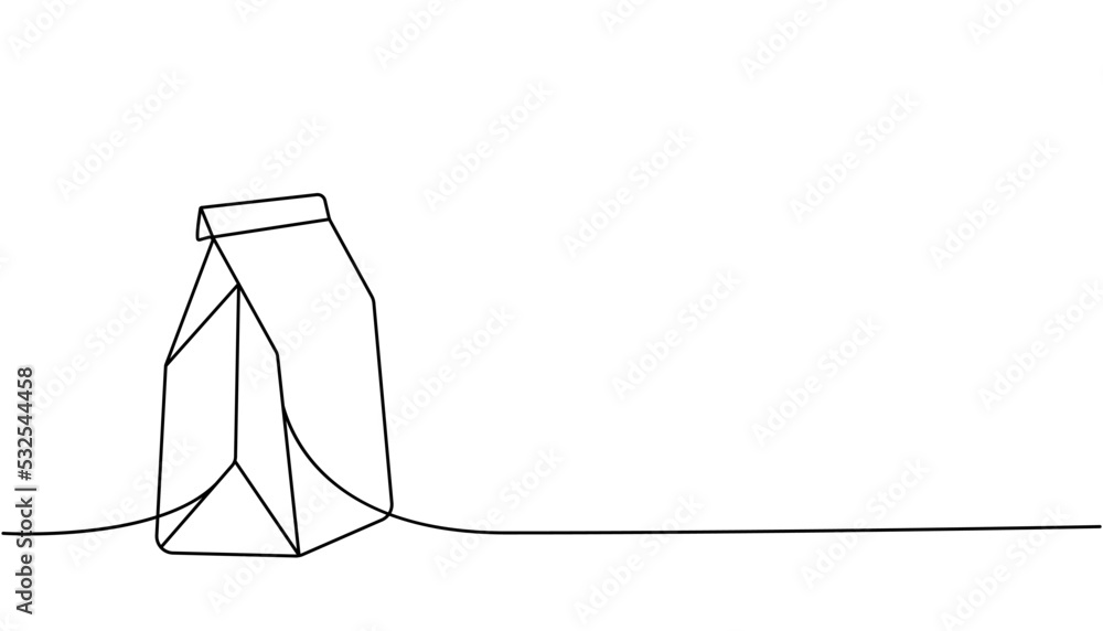 Paper bag drawing on white background Royalty Free Vector