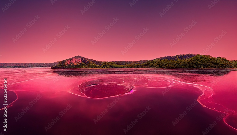 Φωτογραφία An Illustration of Lake Hillier in Australia, High Salinity Water, Microalgae ‘Dunaliella Salina’