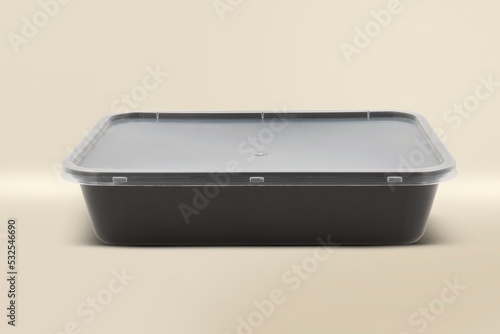Plastic Food Packaging Tray With Clear Plastic Cover mockup