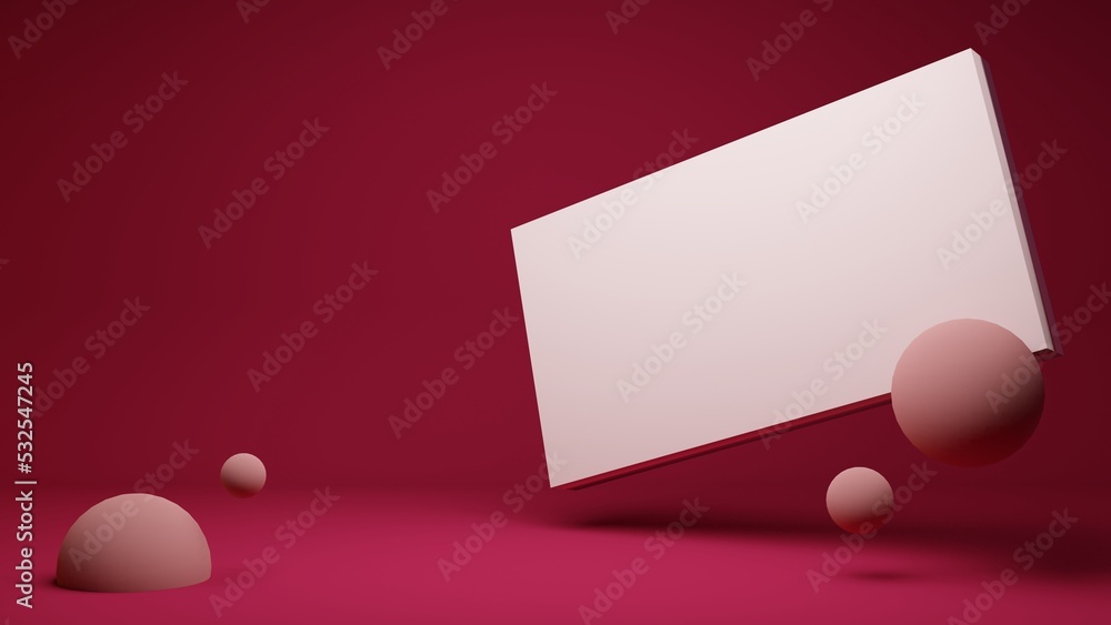 A square banner to insert on a red background of abstract objects. A square banner to insert on a red background of abstract objects.