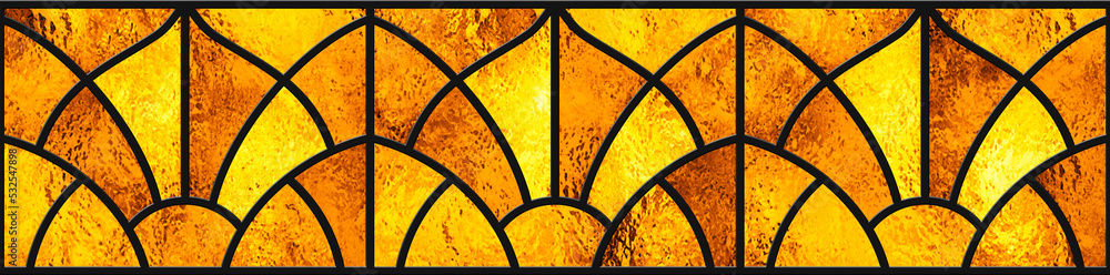 Window Gold Design Gold stained glass window. Seamless yellow pattern for modern design ...