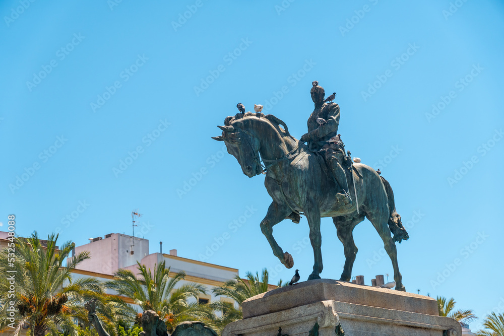 Horse sculpture in the plaza del arenal in the town of Jerez de la Frontera in Cadiz, Andalusia Horse sculpture in the plaza del arenal in the town of Jerez de la Frontera in Cadiz, Andalusia