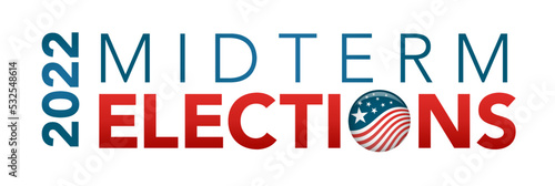 2022 Midterm Elections Design w Red White and Blue Vote Icon