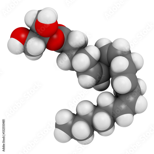 2-Arachidonoylglycerol  2-AG  endocannabinoid neurotransmitter molecule  3D rendering.