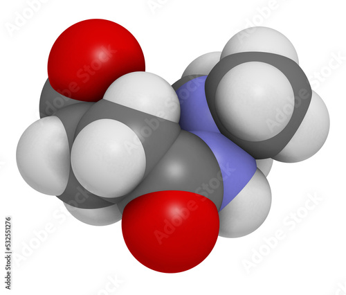 Daminozide (Alar) plant growth regulator molecule. Has been banned because of carcinogenicity concerns, 3D rendering. © molekuul.be