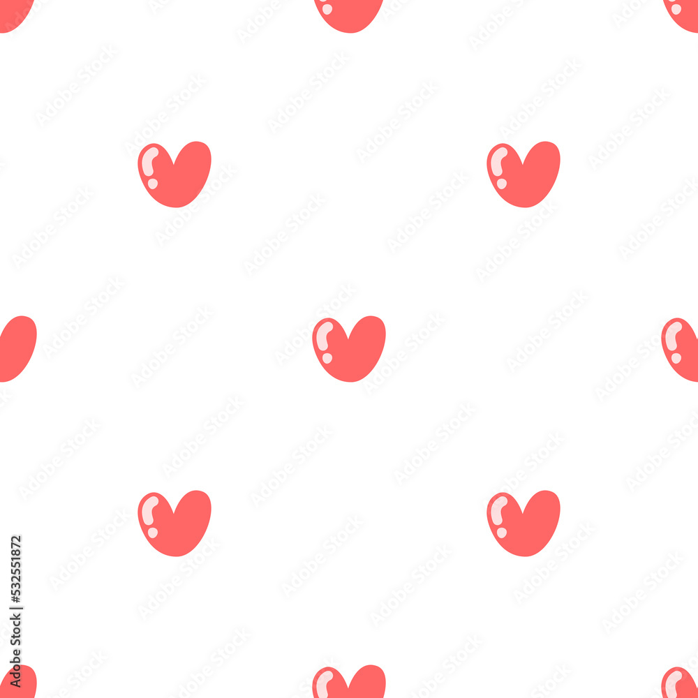 Cute cartoon bubble heart pattern