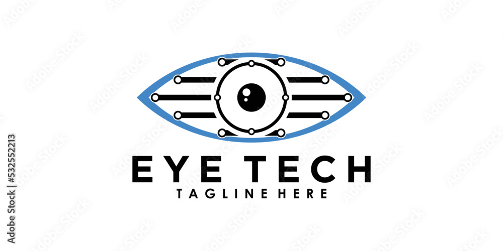 Obraz premium eye tech logo design with creative concept premium vector
