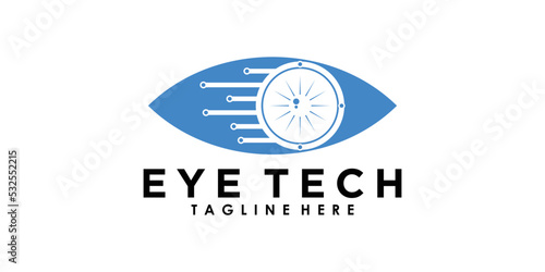 eye tech logo design with creative concept premium vector