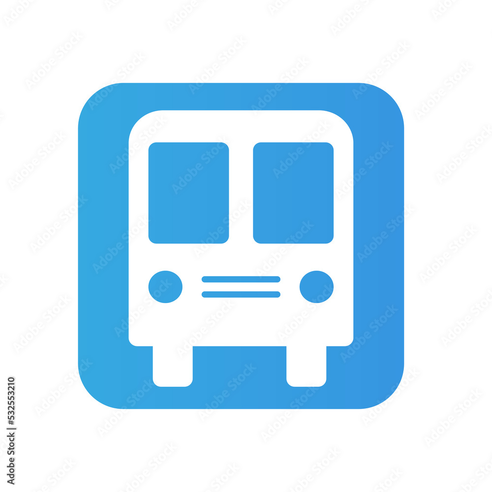 Bus icon on a blue background. Vector illustration Bus icon on a blue background. Vector illustration