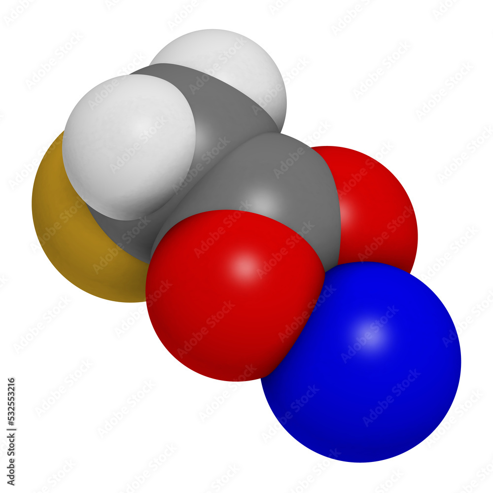 Sodium fluoroacetate pesticide (1080), chemical structure, 3D rendering. Sodium fluoroacetate pesticide (1080), chemical structure, 3D rendering.