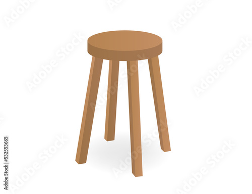A wooden chair on a white background. Vector illustration