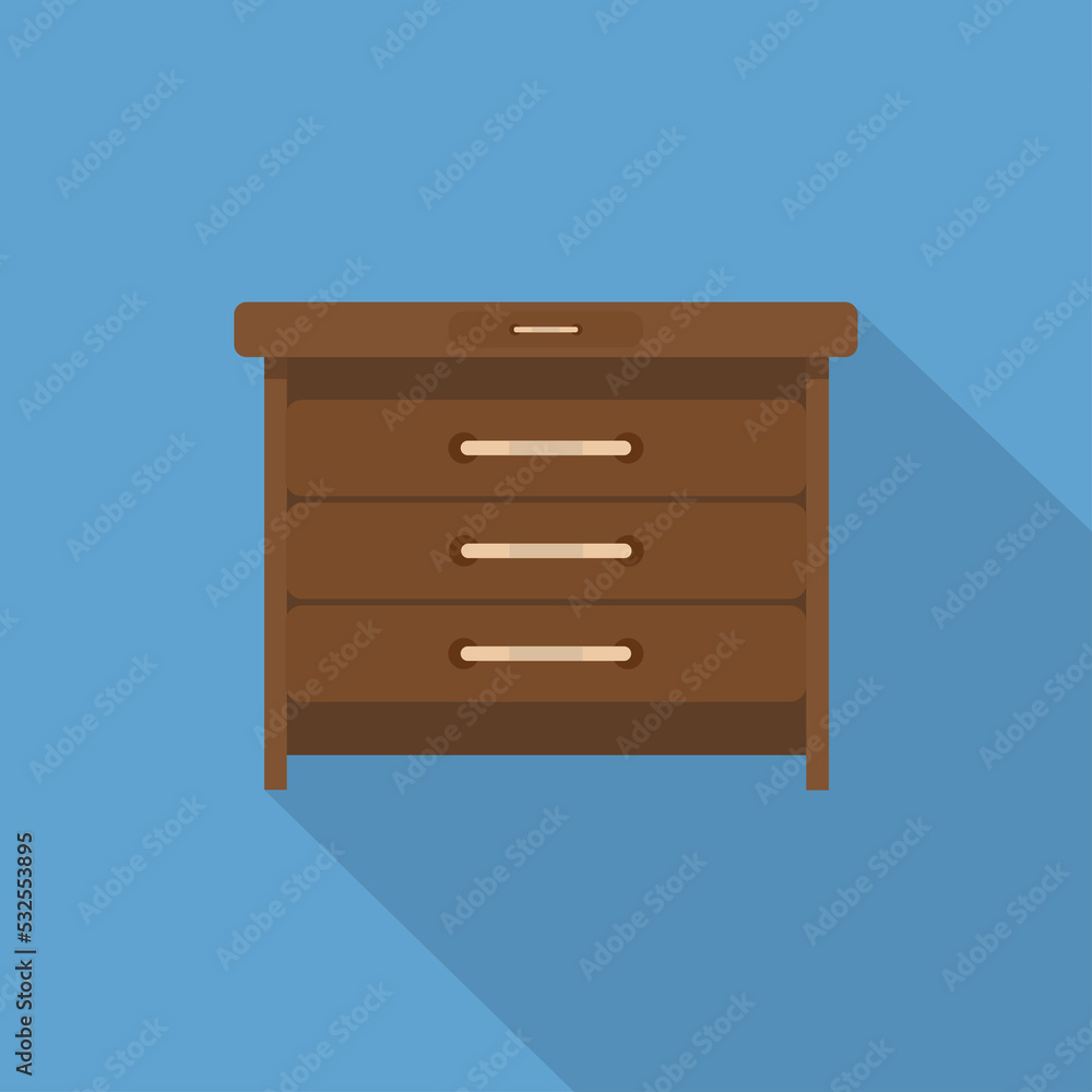 Wooden bedside table. Vector illustration Wooden bedside table. Vector illustration