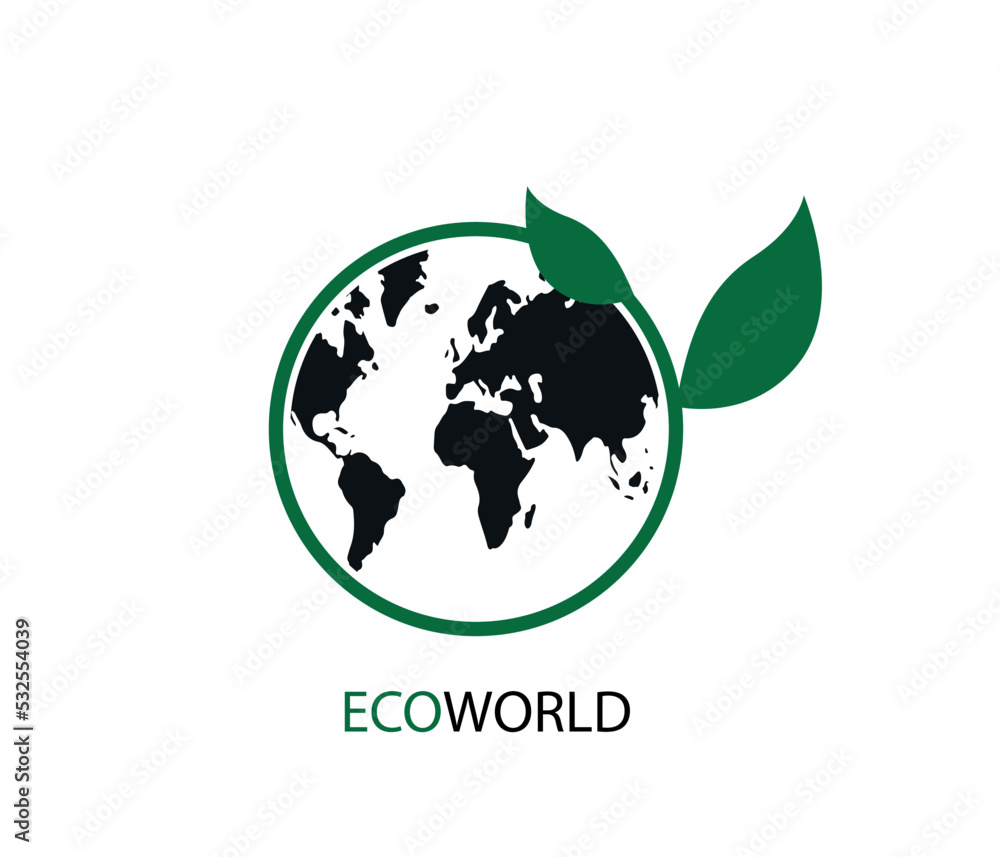 save the world. green World. editable world icon.
