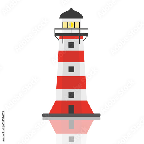 Lighthouse on a white background. Vector illustration