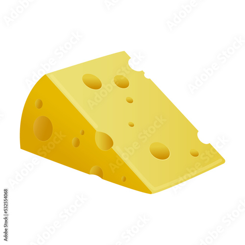 Wallpaper Mural Piece of cheese. Dairy product. Cheese icon. Realistic vector illustration isolated on white background Torontodigital.ca