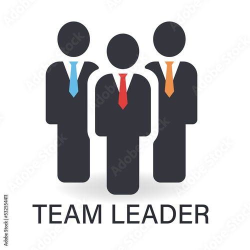 Icon team leader  business strategy. Vector illustration