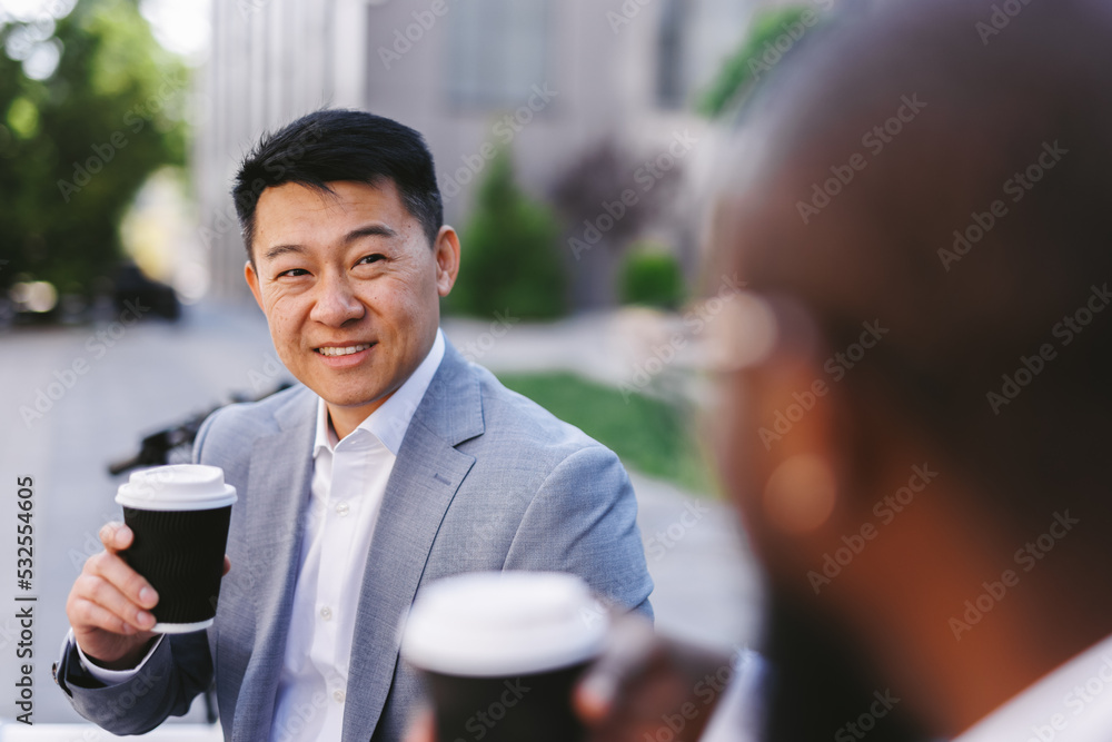 Man spending time with coworker over break Man spending time with coworker over break